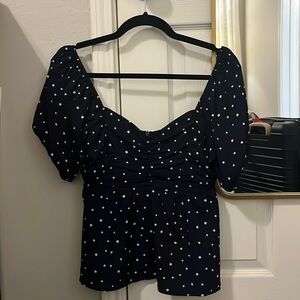 By Together - blue polka dot peplum